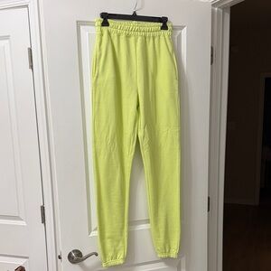 Neon Yellow Women’s Jogger Bottoms - Unbranded: 2 Tall